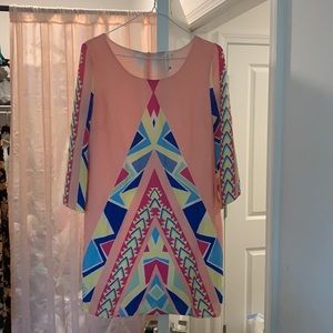 Geometric print dress